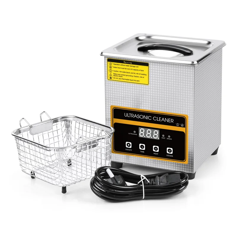 Household Ultrasonic Cleaner Stainless Steel Bath 60W Piezoelectric Transducer Glasses Cellphone Board Jewelry Washer