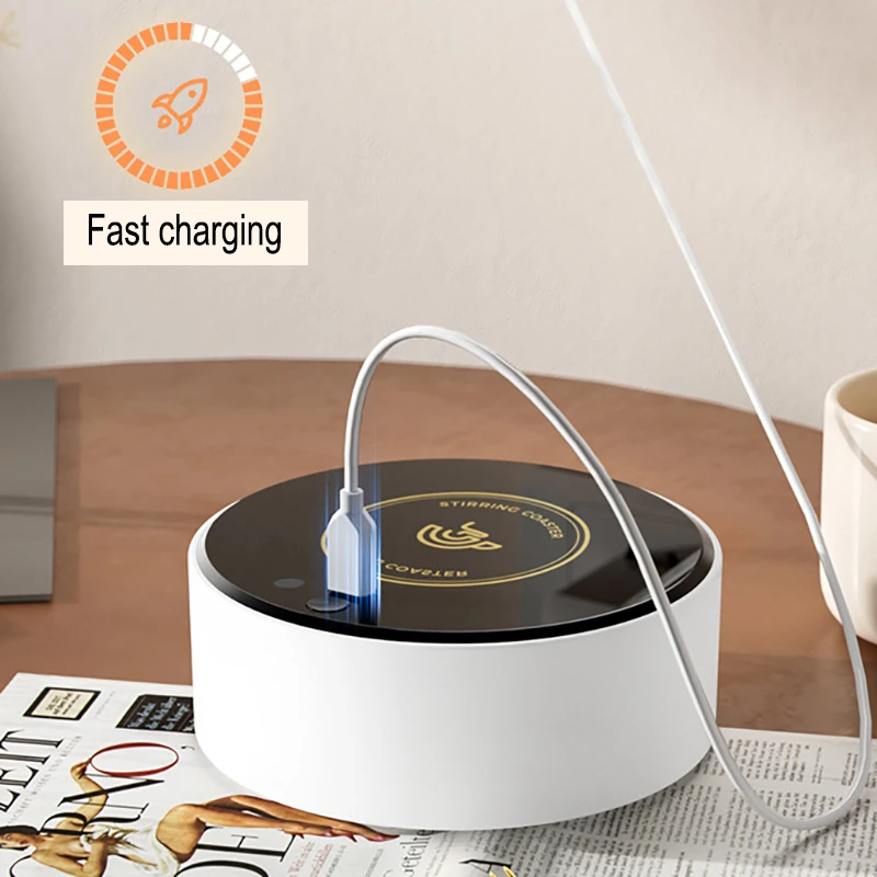 Magnetic Coffee Powder Mixer Stirrer Mini Stir Plate Self-Stirring for Lab Cooking Coffee Milk Red Wine Fit for Most Tumbler