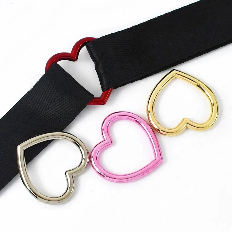 MeeTee BF828 35mm Other Bag Hardware Parts DIY Pendant Accessories Color Heart Shaped D Ring Buckle For Keyring Handbag Strap