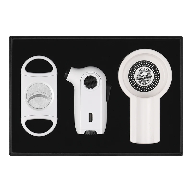 Custom 3 Pieces Tool cigar Cutter Luxury Cigar Accessories Luxury Set Cigar Cutter And Lighter Set
