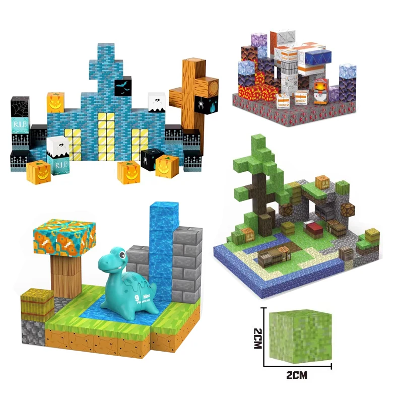 78pcs kid magnet blocks portal world set building toys magnetic connecting building blocks cube toys