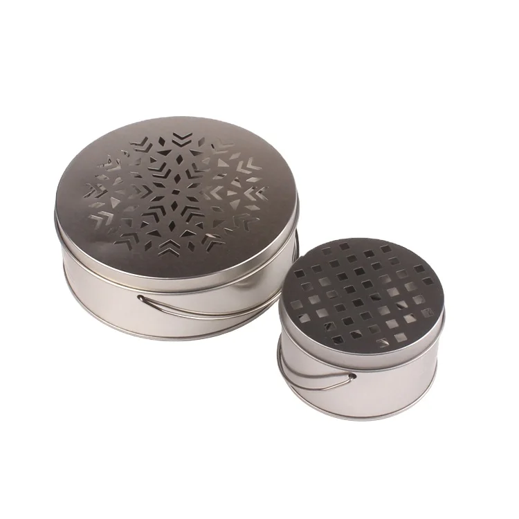 portable metal tin mosquito coil holder for outdoor