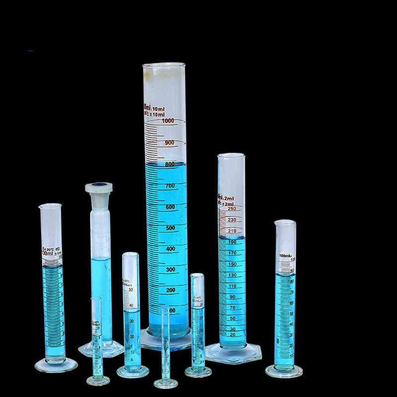 laboratory 25ml 50ml 250 ml 500ml 1000ml class a glass graduated measuring cylinder with stopper