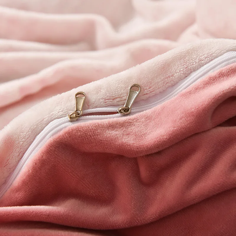 winter thermal flannel bed sheet, Milk velvet cut flower polyester 4 bedding set