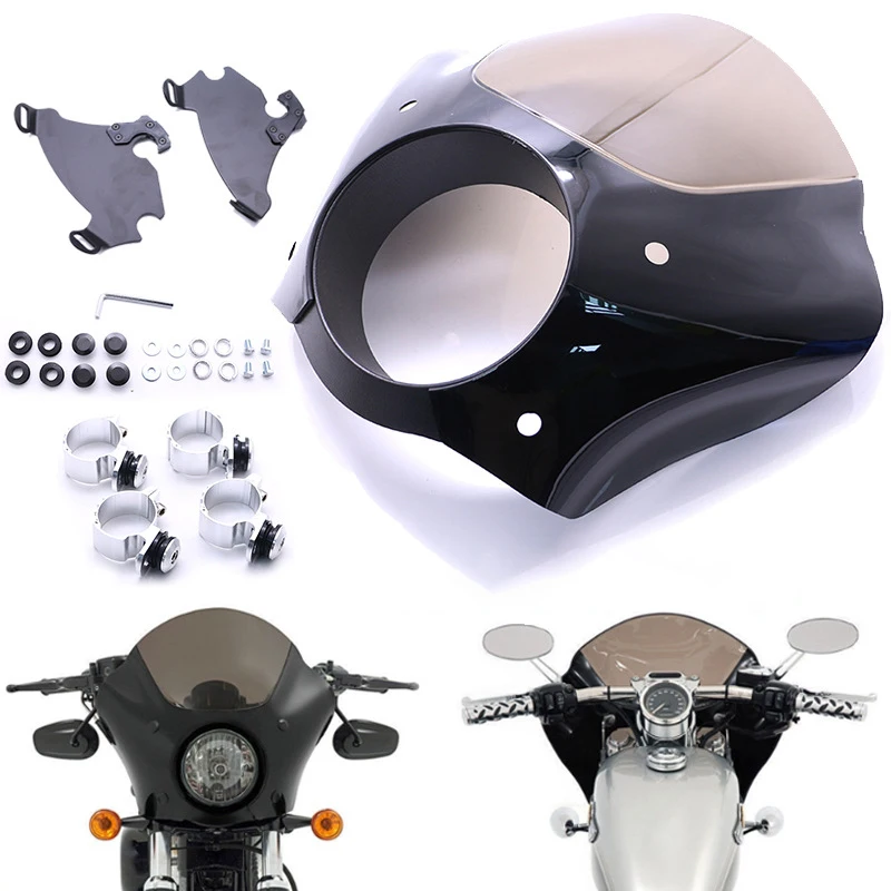 Motorcycle Windshield Windswcreen Fairing W/ Bracket Mounting Kit Fit For Harley Sportster XL 1988-2018