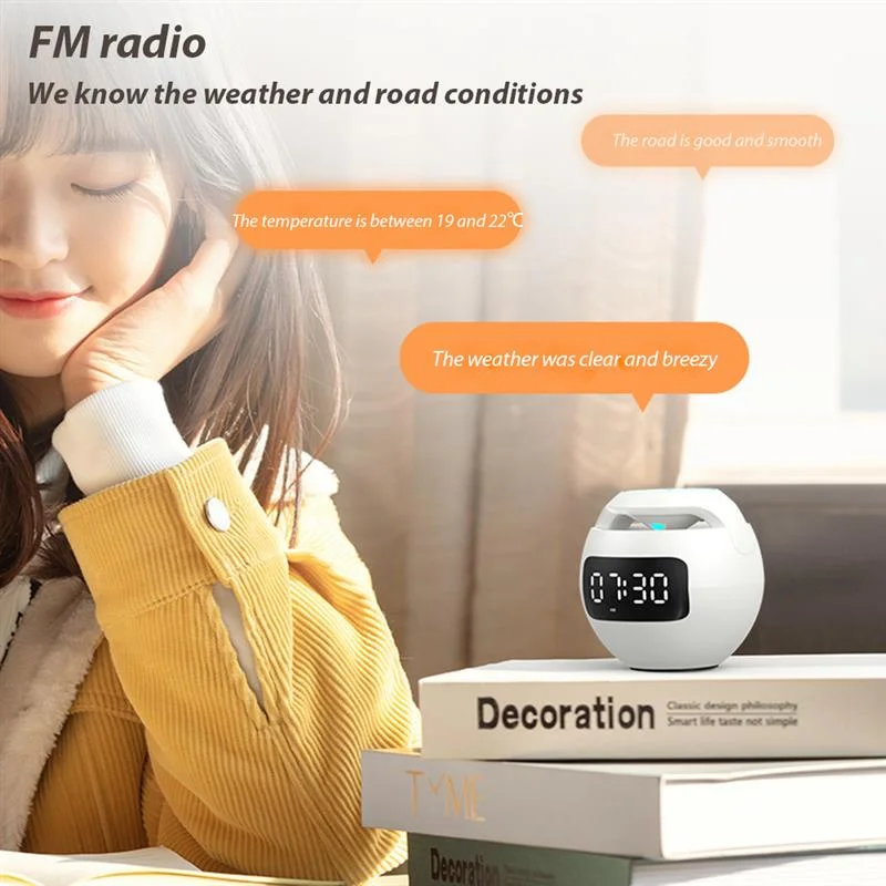 New  Arrived  Body  Motion  Sensor  Alarm Clock Speaker  With Rgb Night Light Wireless Portable MIni Music Player  FM Radio