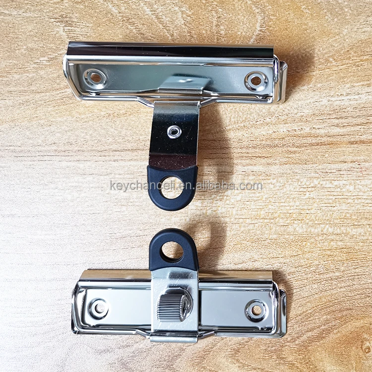 100mm silver low profile clip metal clipboard clip combined spring loop and rubber cover doctor pen holder