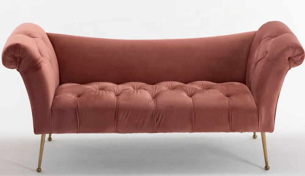 Диван-шезлонг с золотыми металлическими ножками, мебель для гостиной