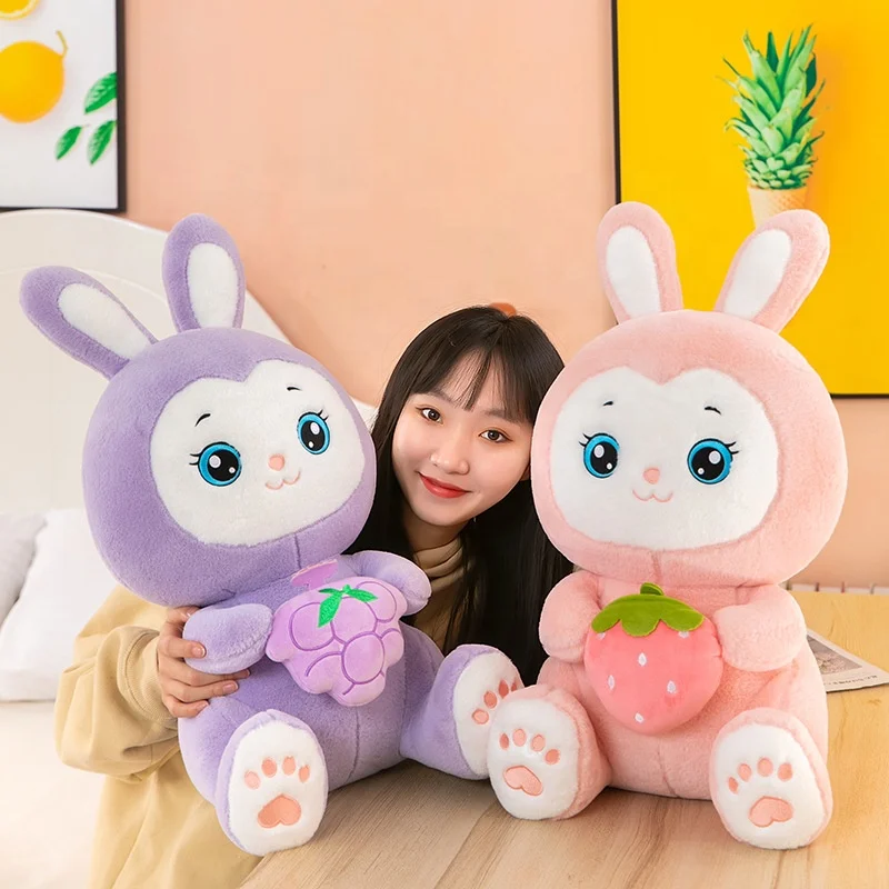 Wholesale nice quality customized rabbit animals plush stuffed toys with big eyes