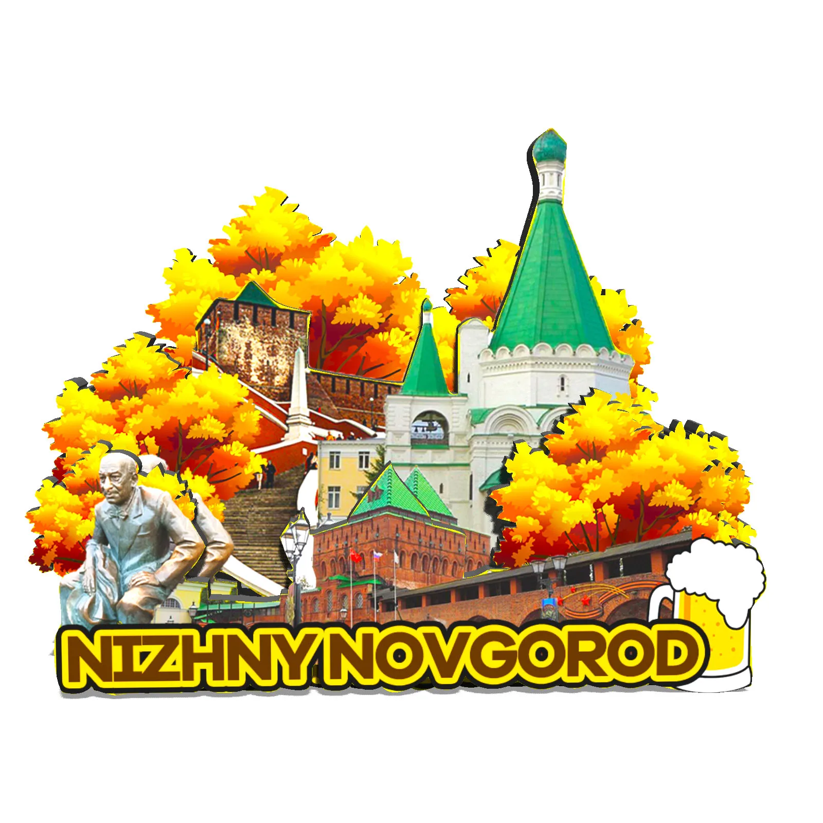Refrigerator Magnet Nizhny Novgorod Russia United States Fridge Magnet City Travel Souvenirs Gifts 3D Classic Home Crafts