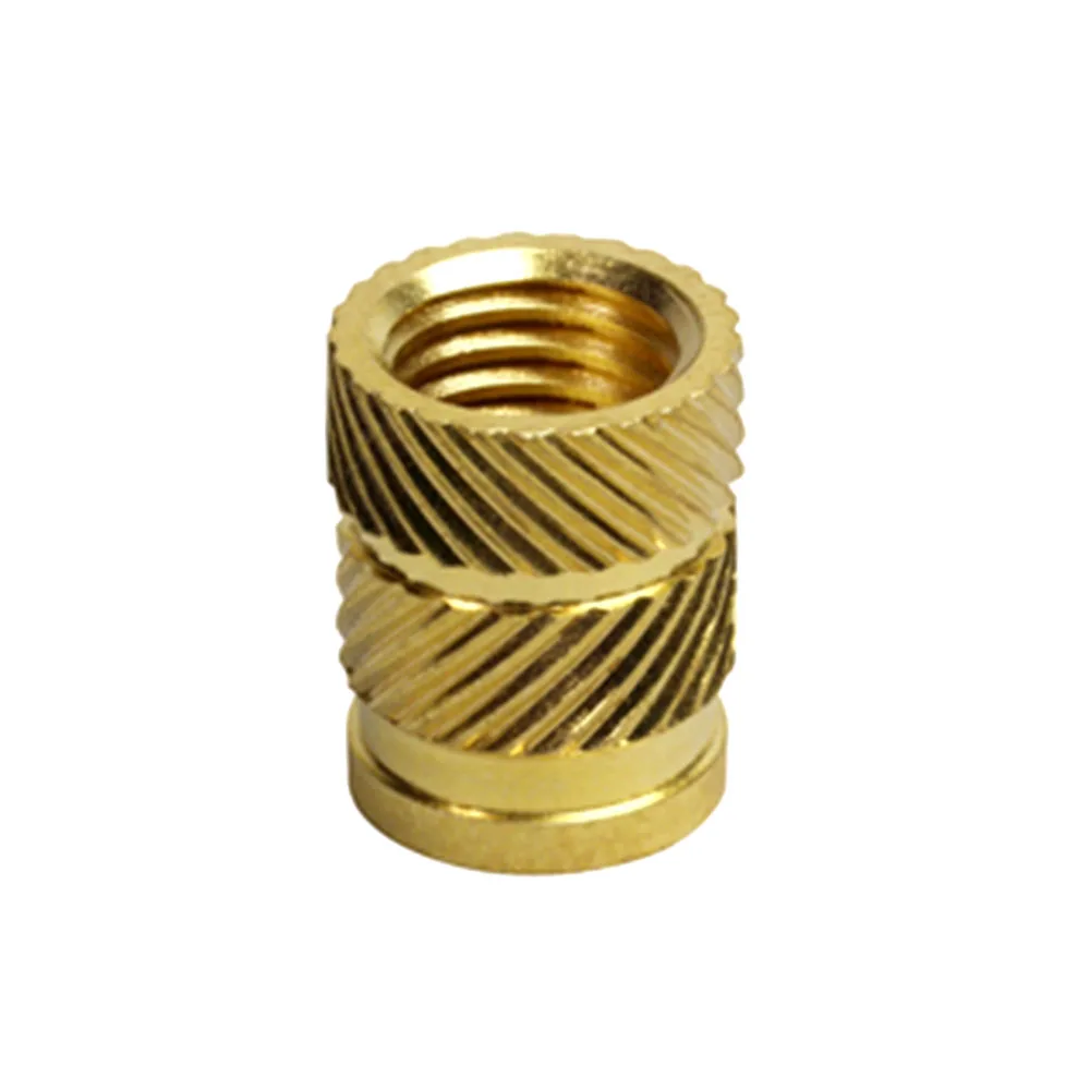 Brass fastenersMass Production Knurled Heat Staking Threaded Inserts H62 Brass Insert Nut M5 Heat Set Threaded Inserts