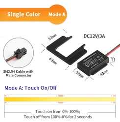 Single button DC12V constant voltage 2.5A dimmer mirror touch sensor switch with dimming function