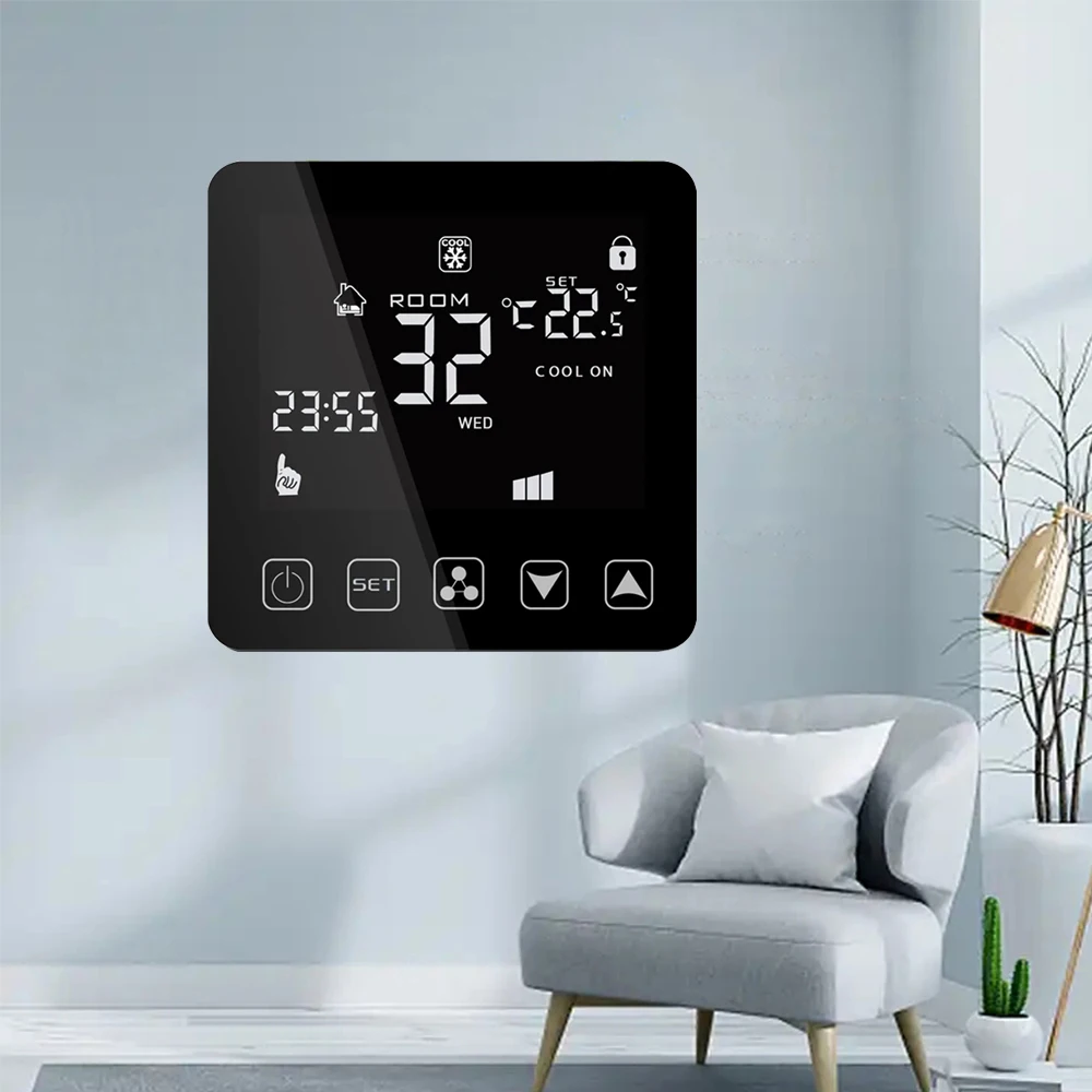 msthermic MA-292 Fan Coil Thermostat 2 Pipe 3 Fan Speed Central Air Conditioning Temperature Controller