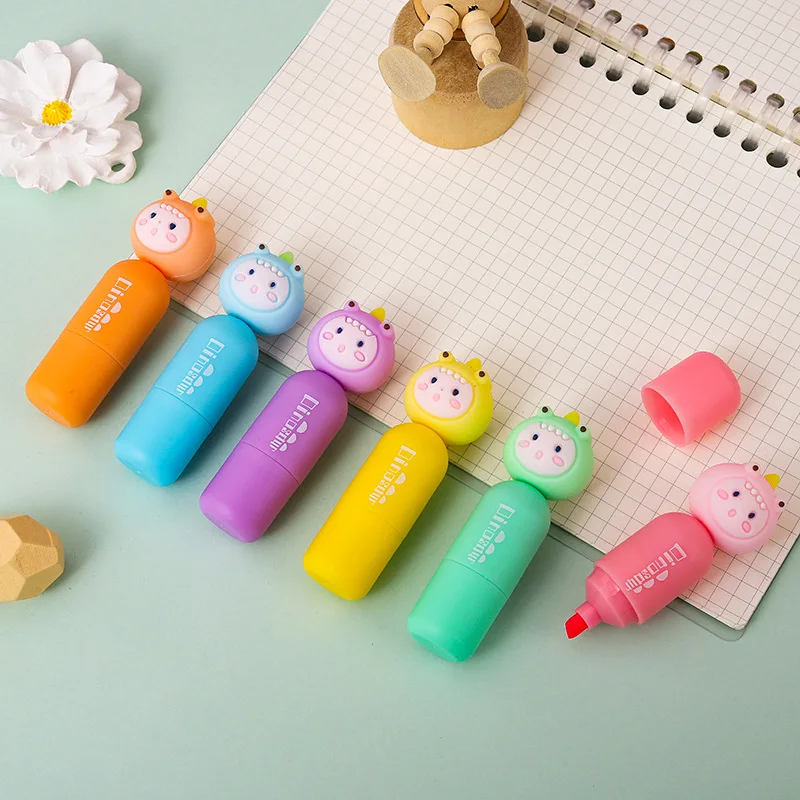 Creative Colorful Highlighter Pens Eco-Friendly Non-Toxic graffiti marker unicorn highlighter pen set for Students kids