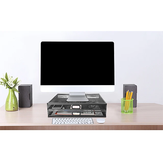 
Mesh Monitor Riser Monitor Stand Laptop Stand Laptop Riser Office Storage With Drawer 