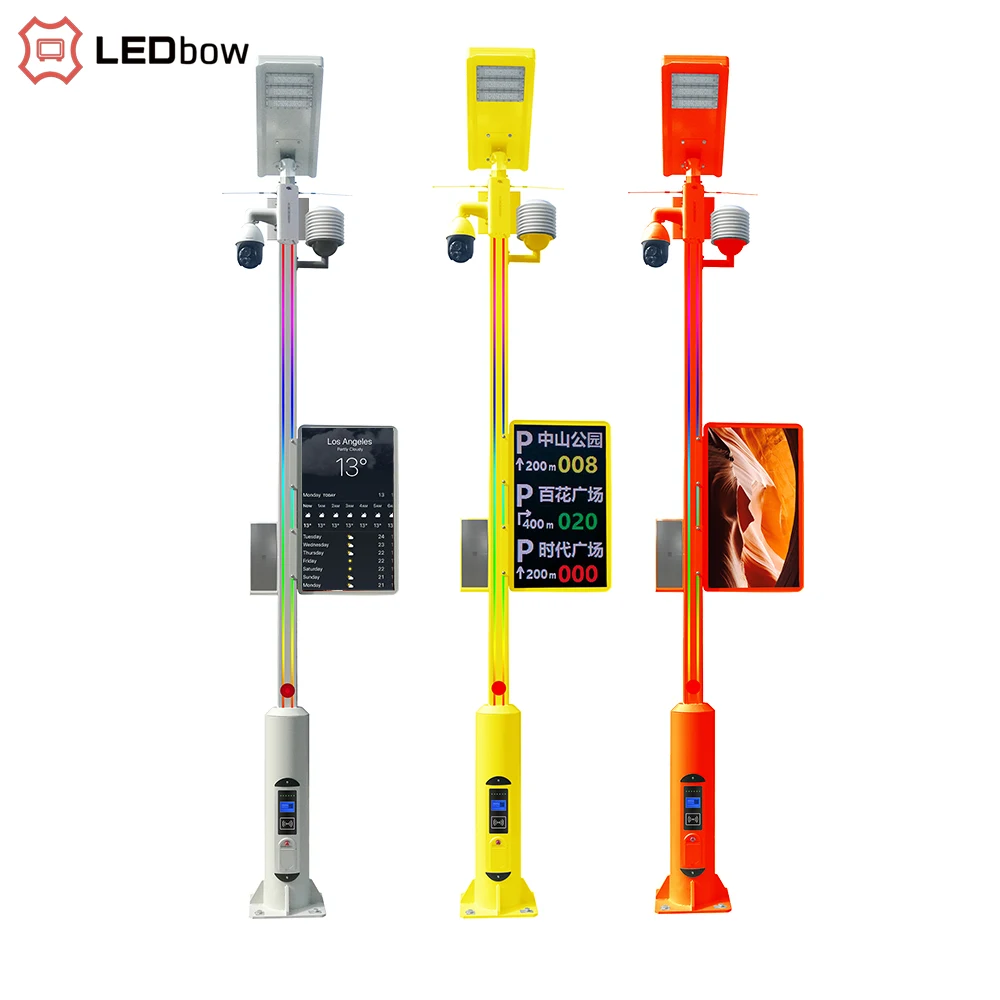 LEDbow Smart City Integrated smart pole with Intelligent Cloud System Control