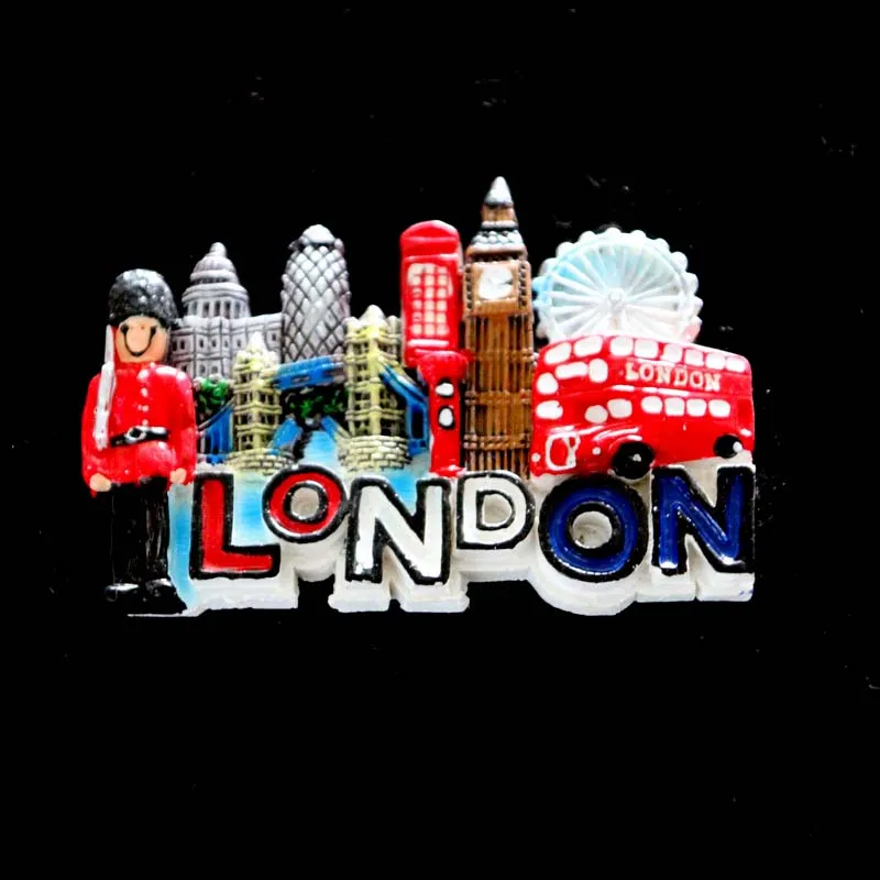 Wholesale custom design London England tourist souvenir handmade resin fridge magnet