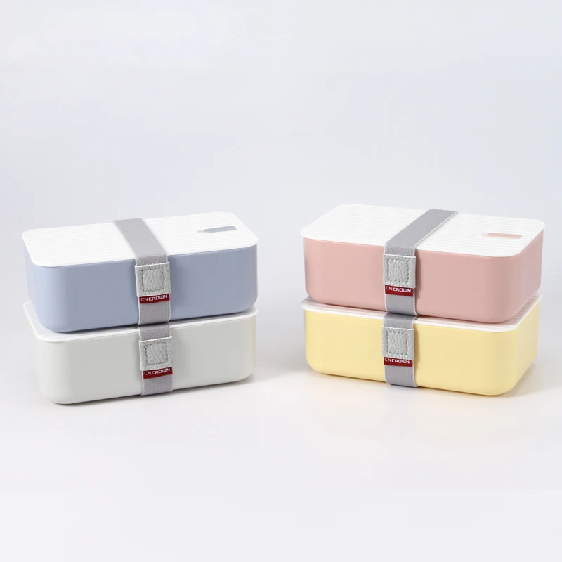 Cncrown Journey lunch box with air tight microwave PP bento box big volume 1200ml BPA free cheap lunchbox stripe design