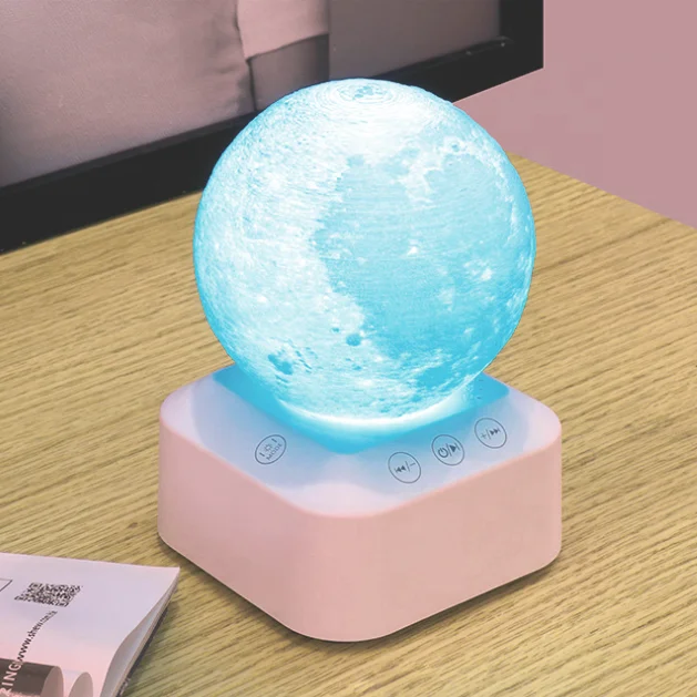 Q3 Moon Lamp Decoration White Noise Sounds Machine with Baby Night Light for Sleeping Timer Lighting