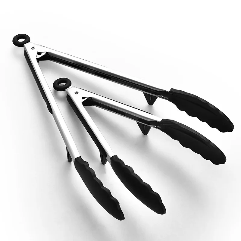 Kingwise Kitchen Accessories Silicone Salad Steak Vegetable Pasta Bread Meat BBQ Grill Baking Kitchen Food Tongs