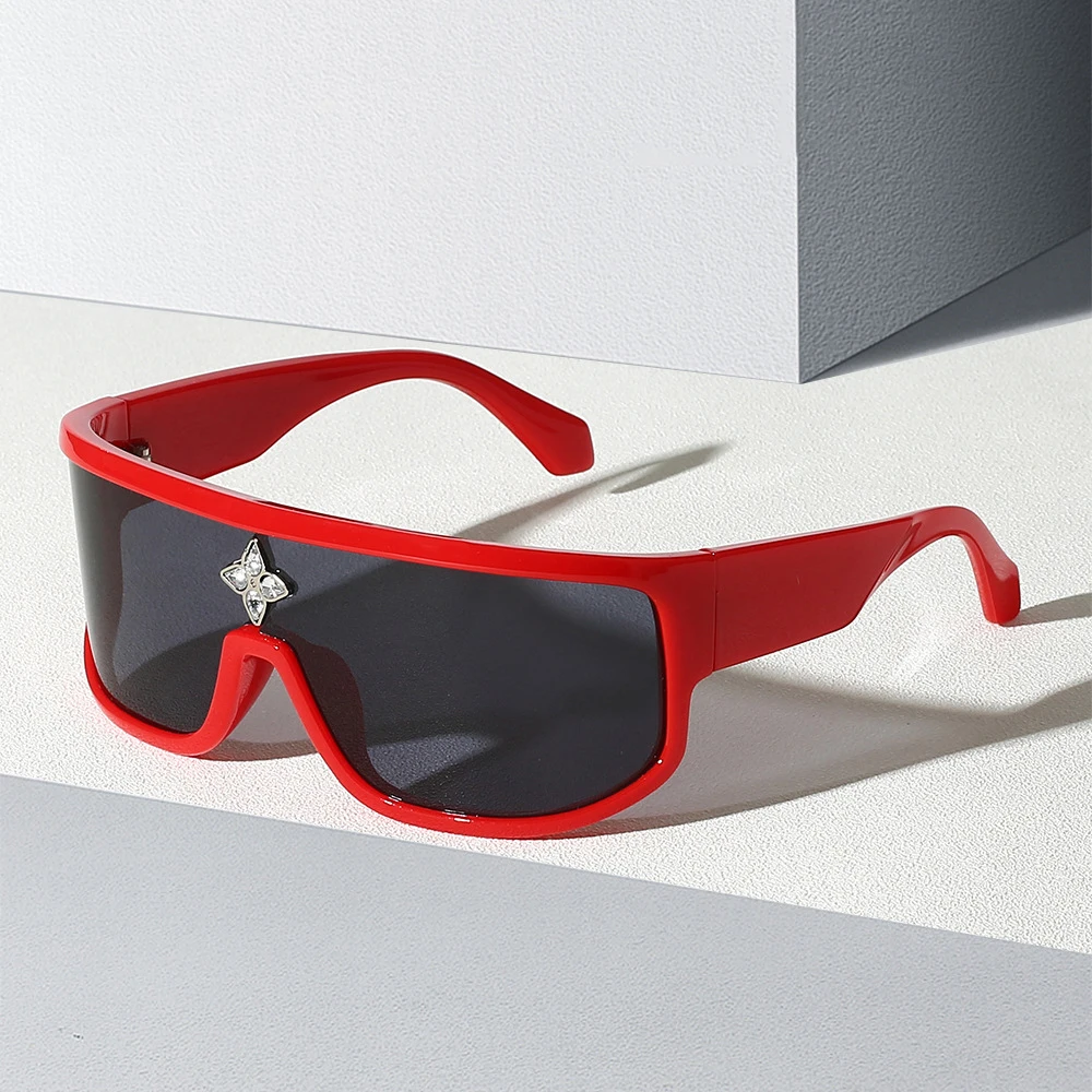 Дизайнерские цельные линзы женские солнцезащитные очки модный бренд негабаритных солнцезащитных очков с индивидуальным логотипом