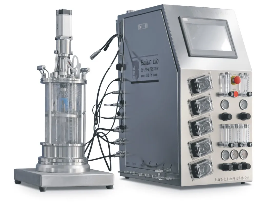 glass benchtop stirred tank fermenter bioreactors for animal cell culture