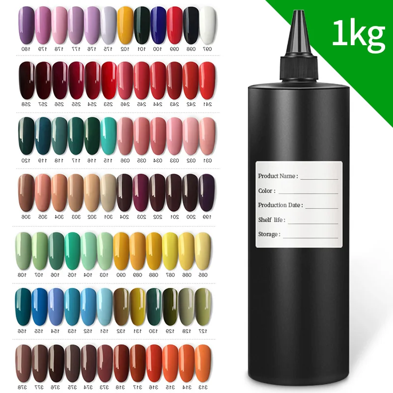 Wholesale 1kg Nail Art UV Gel Polish Private Label Soak Off UV Gel Nail Polish Halal Wholesale Nail Gel Polish