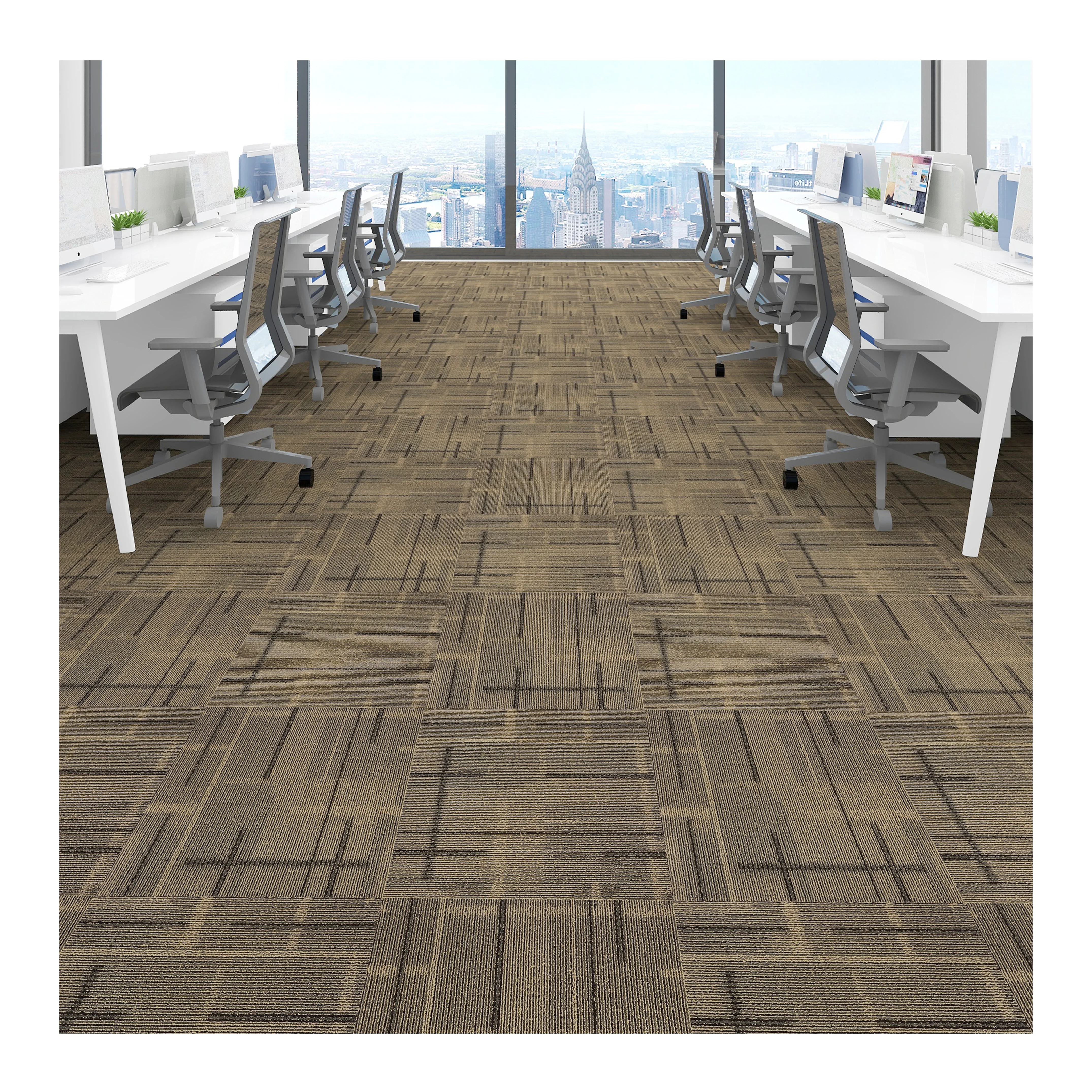 Self Adhesive Carpet Floor Tile Polypropylene Commercial Office Carpet Geometric Carpet Tiles Tiles 50x50 Squares Modern CN;SHG