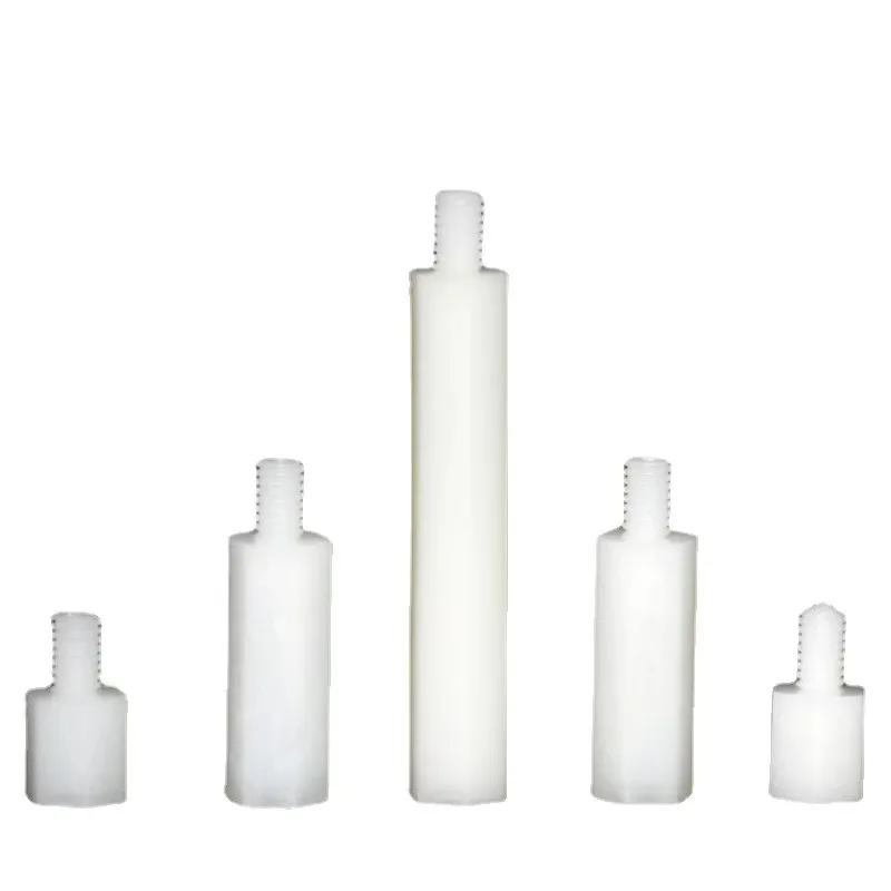 White M3 hexagonal external thread stud nylon single head spacer plastic hex standoff