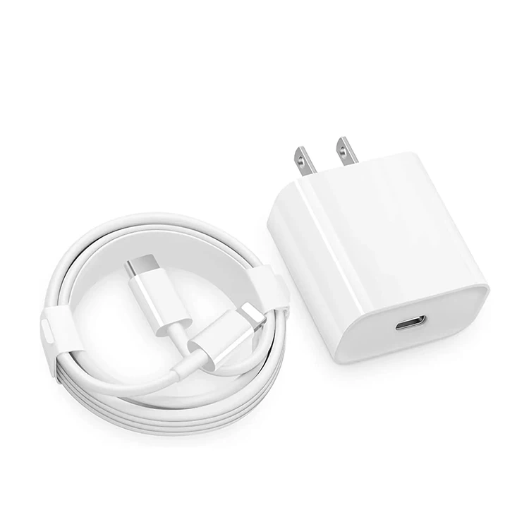 Portable Original PD Quick Wall USB Type C Fast Plug Adapter Charger with Lighting Cord Cable 3ft for iPhone 12 Mini Pro Max 11