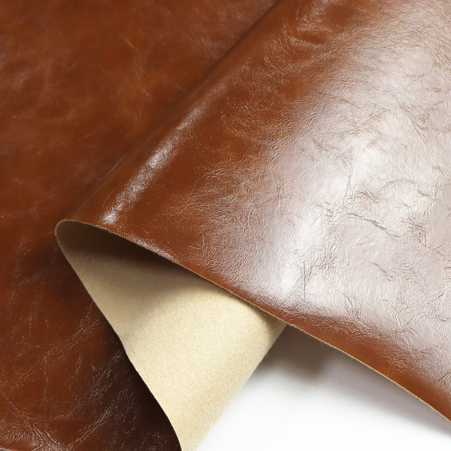 0.9mm Thickness Vintage Oiled Leather PVC Synthetic Faux Leather for Furniture