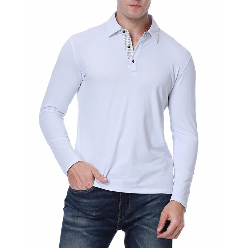 Manufacturers Wholesale 100% Cotton Outdoor Golf Shirt Custom Logo Golf Polo Shirt Long Sleeve For Men/