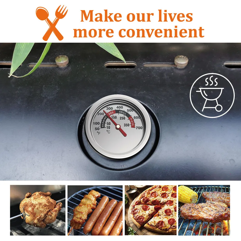 Stainless steel oven grill bimetal thermometer with screw home kitchen baking oven thermometer