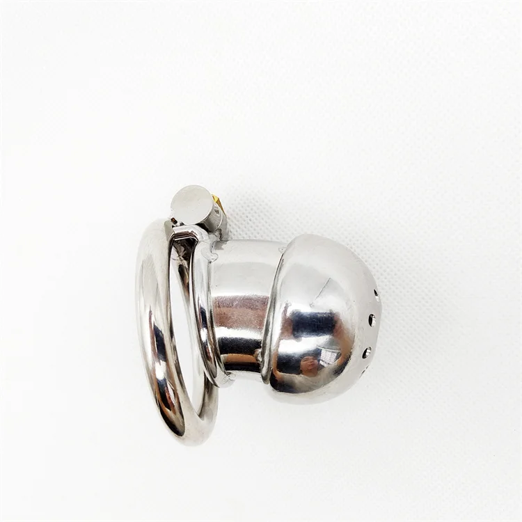 Male Stainless Steel Cock Cage with Barbed Anti-off Ring Chastity Device Ring with Stealth New Lock Sex Toys