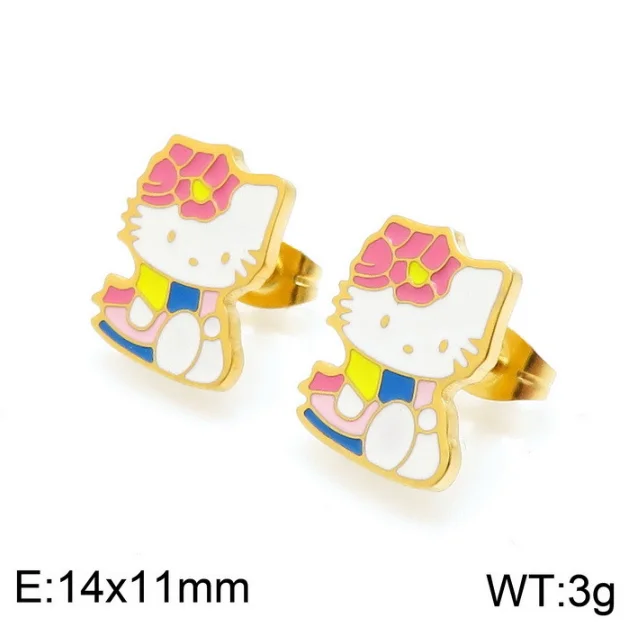 Cat fashion Women Stainless Steel Women Jewelry Joyeria Gift Bangle  bracelet Sample Design Hello Kitty Bracelet link Chain