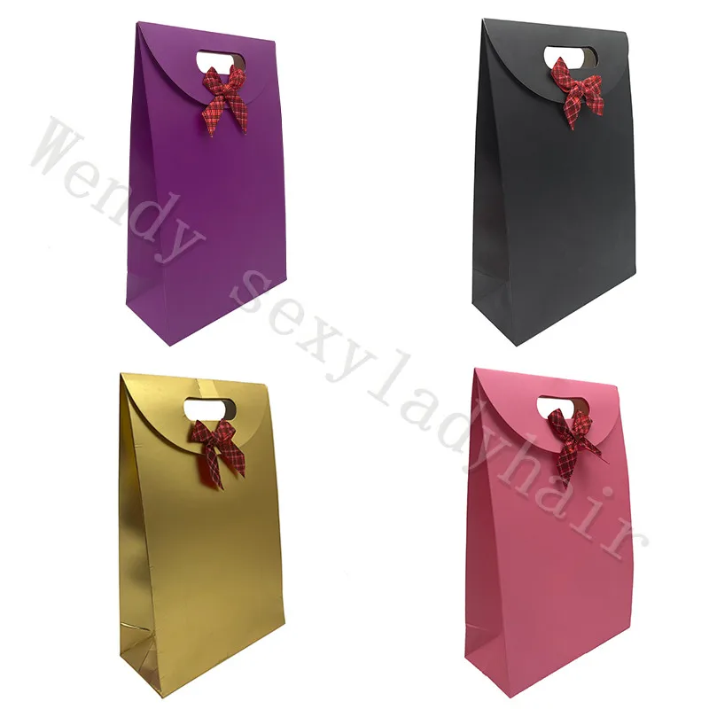 WY1 Customize Foldable Magnetic Ribbon Bow Luxury Gift Cardboard Shipping Mailer Paper Box For Wig