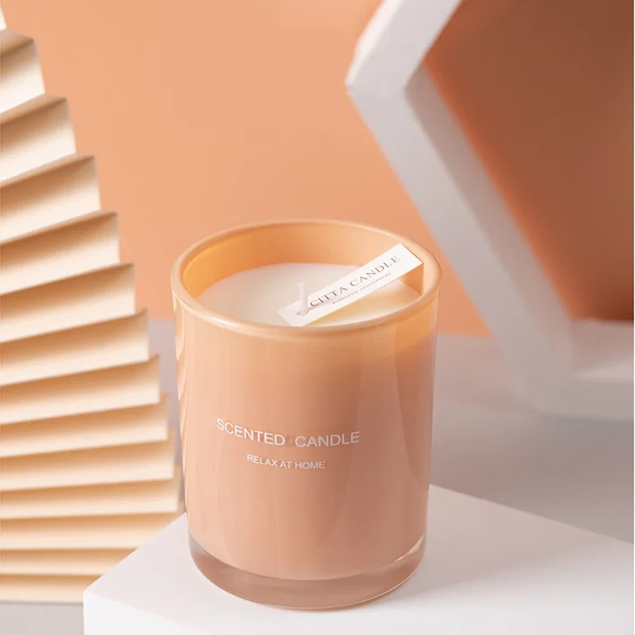 Soy wax candles in bulk scented Custom LOGO Amazon Wholesale Transparent Glass Jar Scented Candles