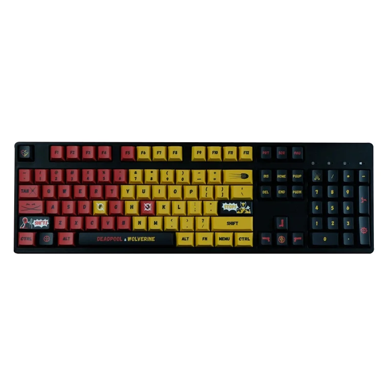 Новое поступление клавиши Росомахи и Дэдпула PBT вишневый профиль сублимационные 140 для MX-переключателя механическая клавиатура
