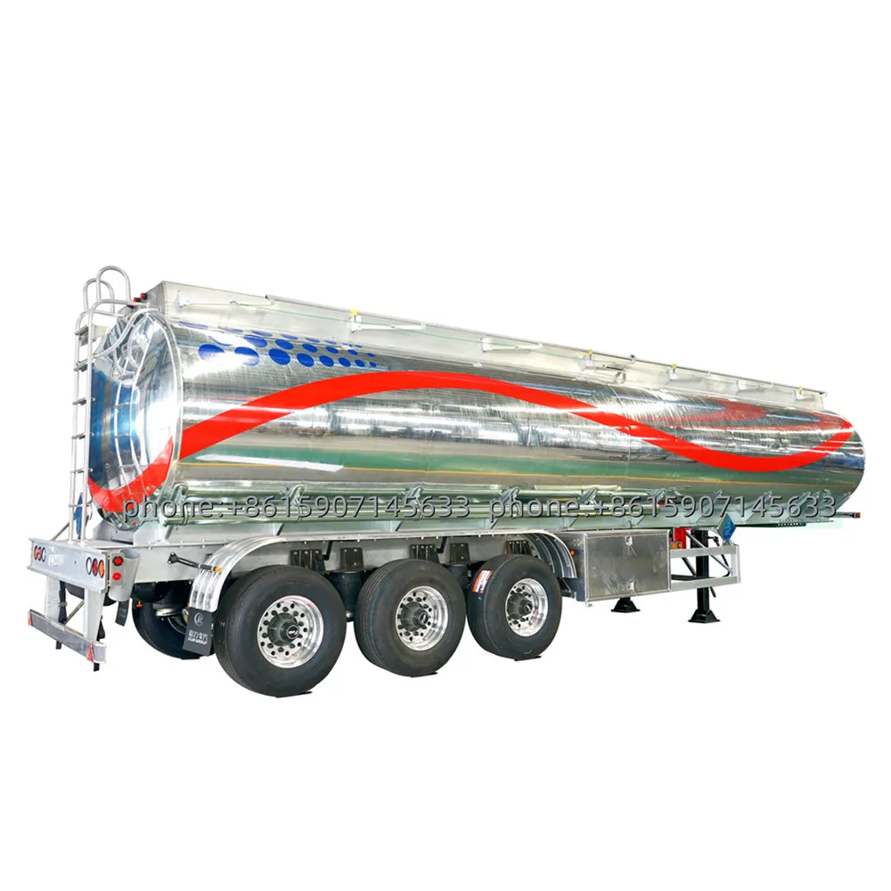 CLW 3 axle 32kl 33kl 36kl aluminum tanker trailer Cryogenic fuel liquid aluminum fuel oil tank semi trailer for sale