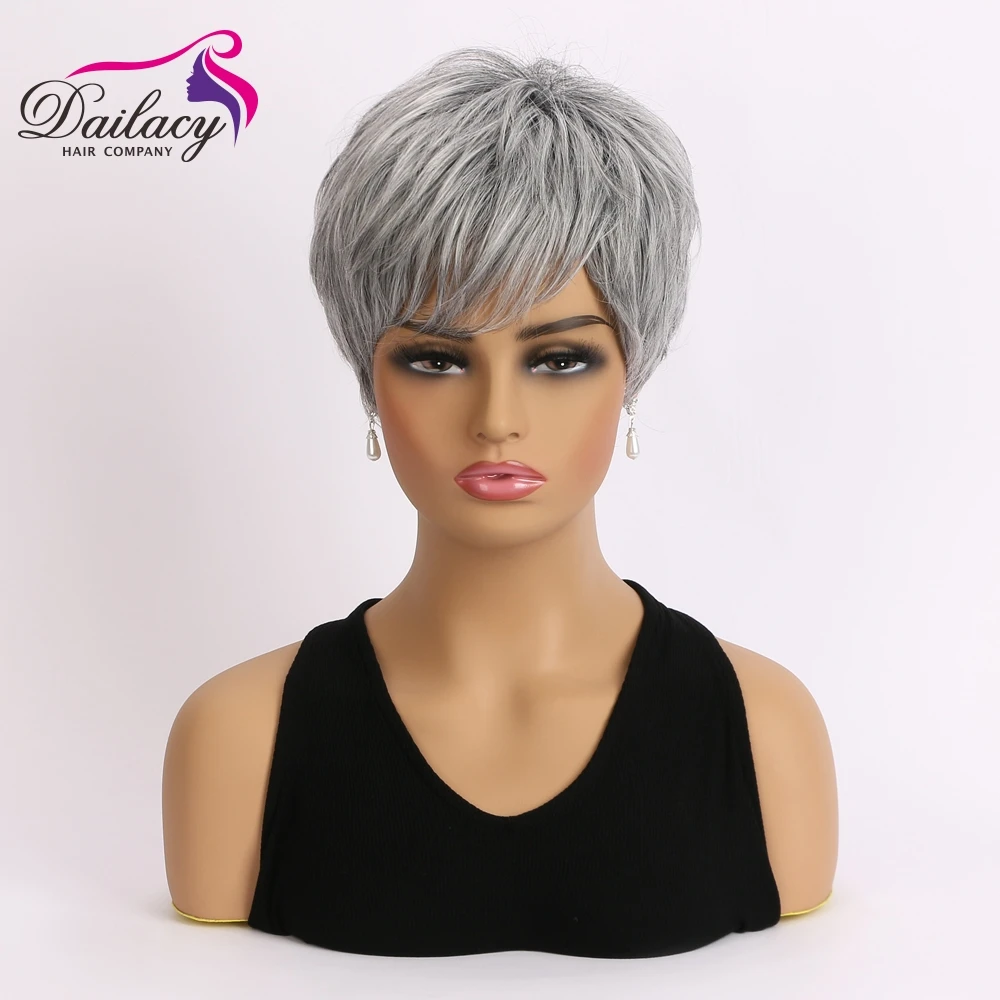 Futura fiber synthetic short bob rose net machine made heat resistant silver short straight wig