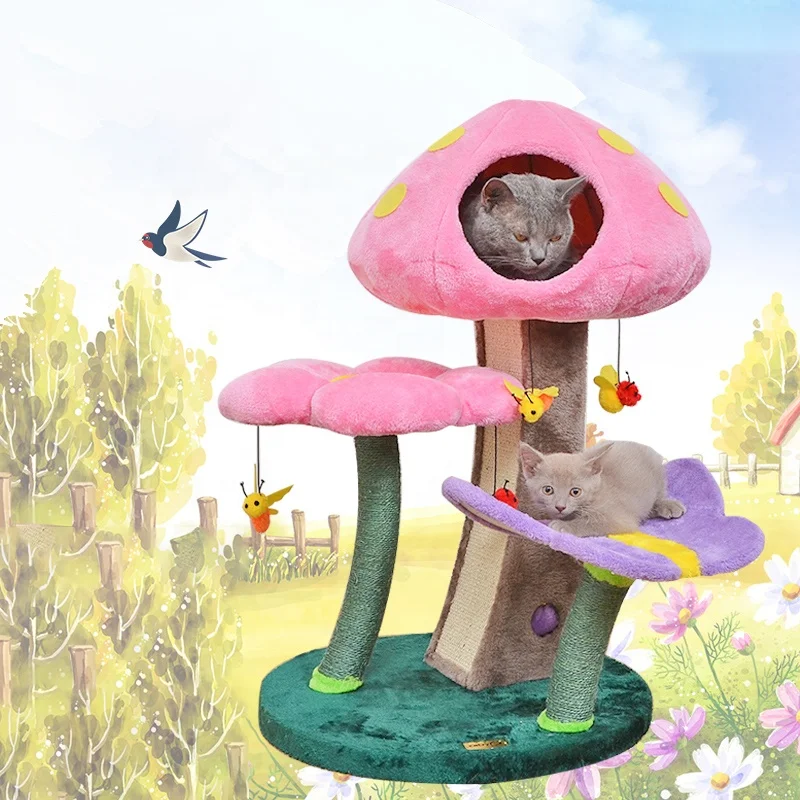Интерактивное кошачье дерево с царапинами, рай кошки, домик, замок, коттедж, гнездо, игрушка для кошек, высокое качество