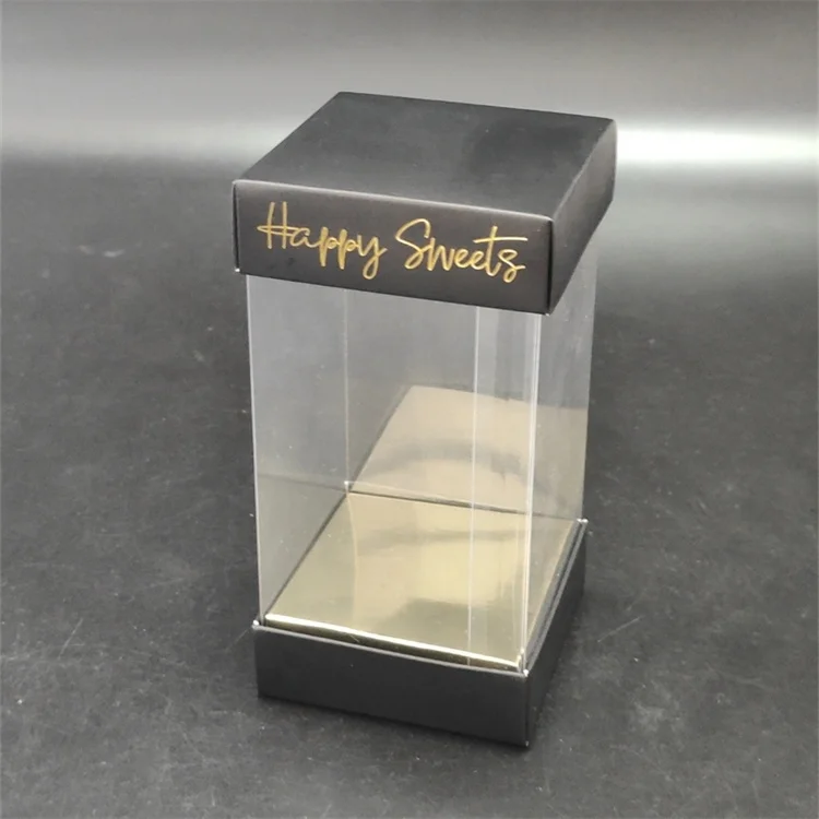High quality custom folding transparent PET gift box with cardboard base for easter eggs packaging