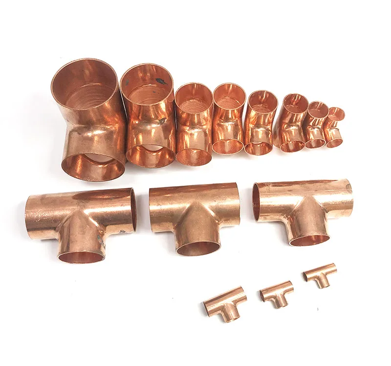 Small Copper Equal Tee 1/4  equal Three Way For Refrigeration Copper Pipe Fitting