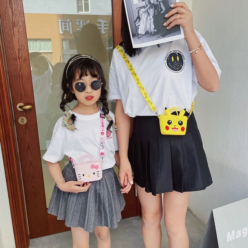 Mini Portable Cartoon Silicone Shoulder Crossbody Messenger  Bag Purse Handbag Design for Girls Kids Women Gifts