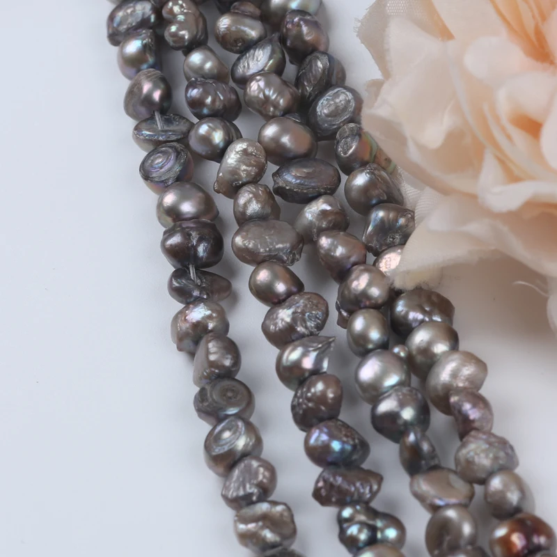 Wholesale 6-7mm Natural Gray Baroque Freshwater Pearl Beads For Jewelry Making