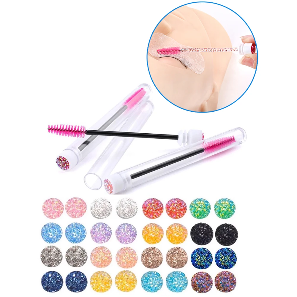 Reusable tube eyelash brush disposable lash wands glitter make up brushes mascara lash wand