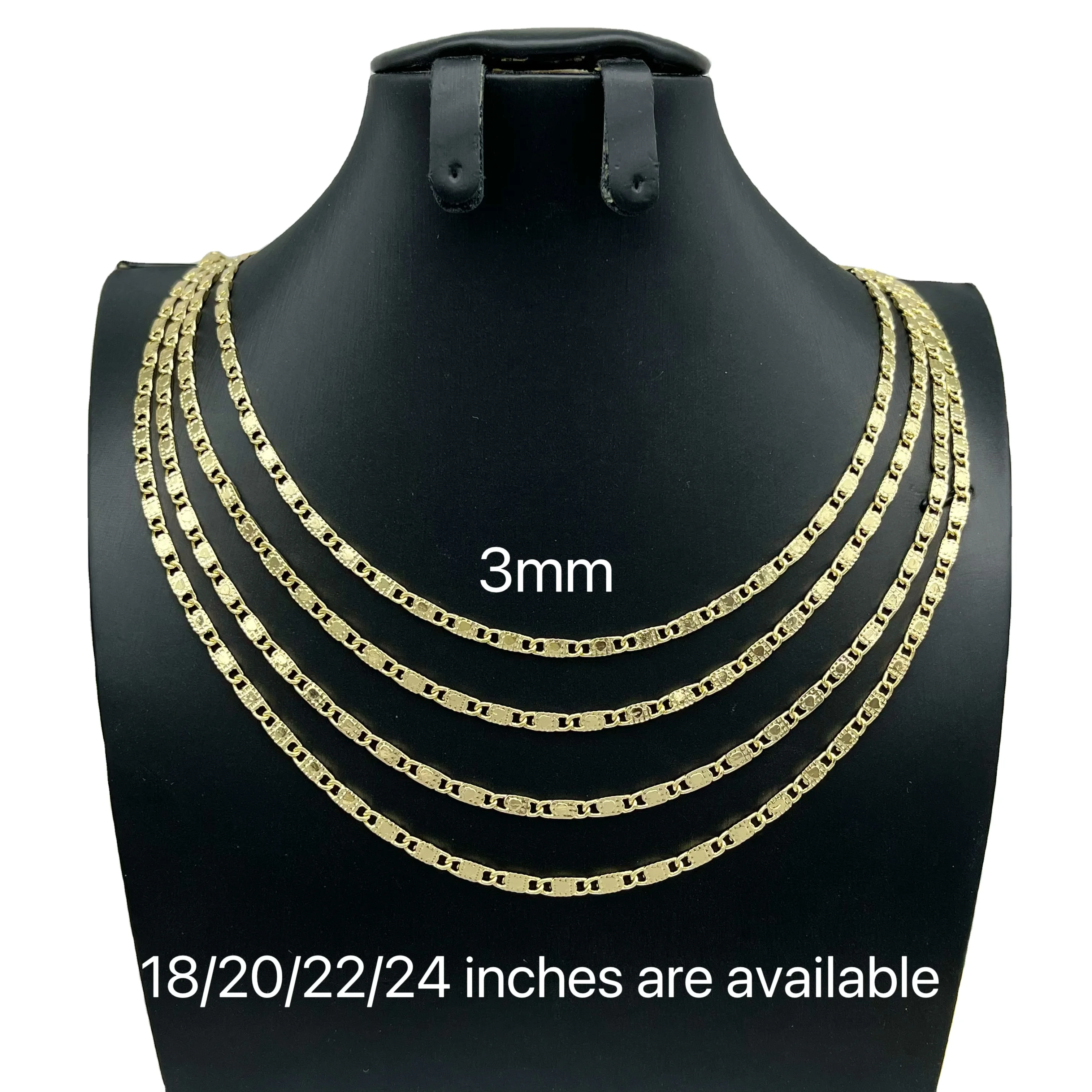 JML wholesale custom heart simple chunky 3mm link chain fashion 14k gold plated jewelry chains for necklace oro laminado collar