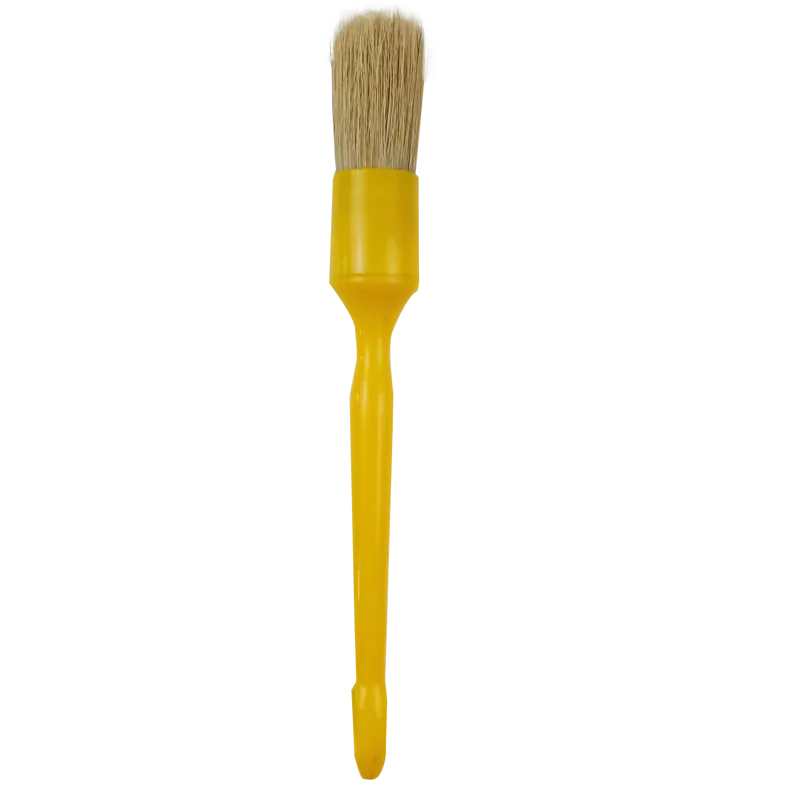 Plastic handle customized logo 5 PCS hog bristle round brush for car washing cleaning