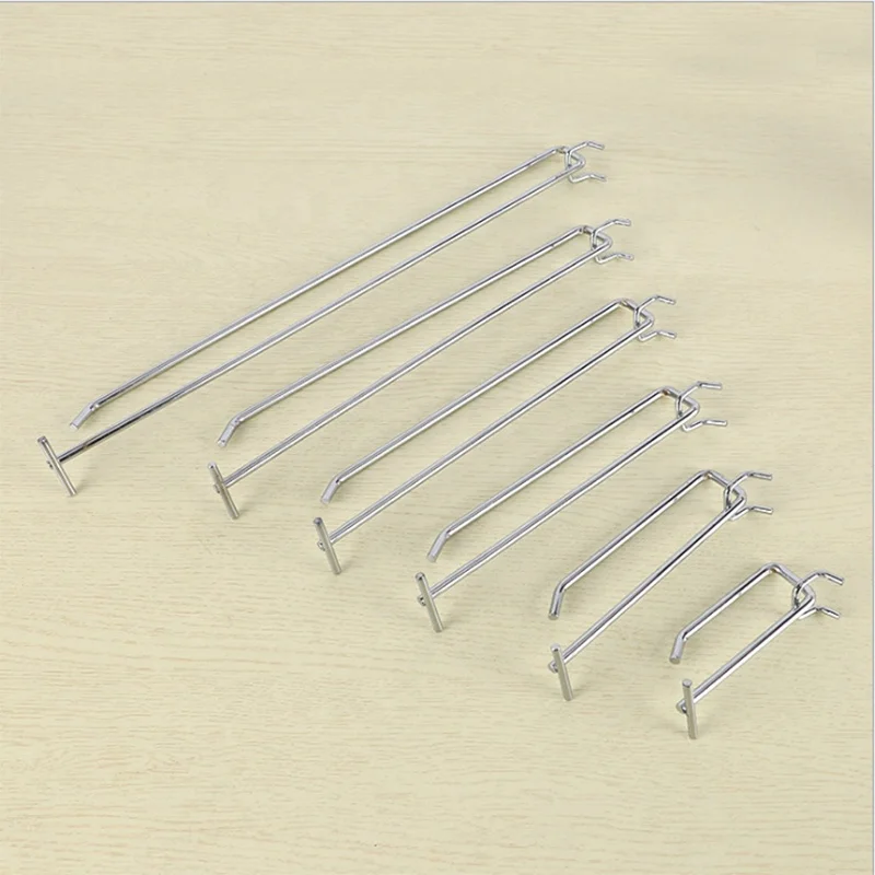 Supermarket small metal wall double line hook industrial pegboard hooks