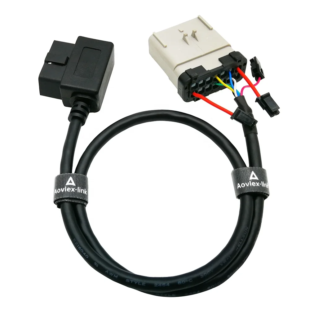 RP-1226 14 Way to 16 pin OBD2 Female ELD Cable RP1226 to OBD2 Adapter Cable Harness